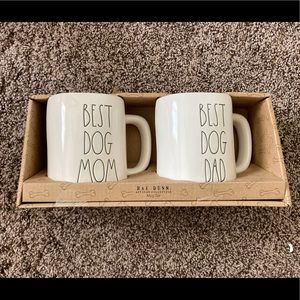 Rae Dunn dog Mom/Dad Coffee Mug SET
